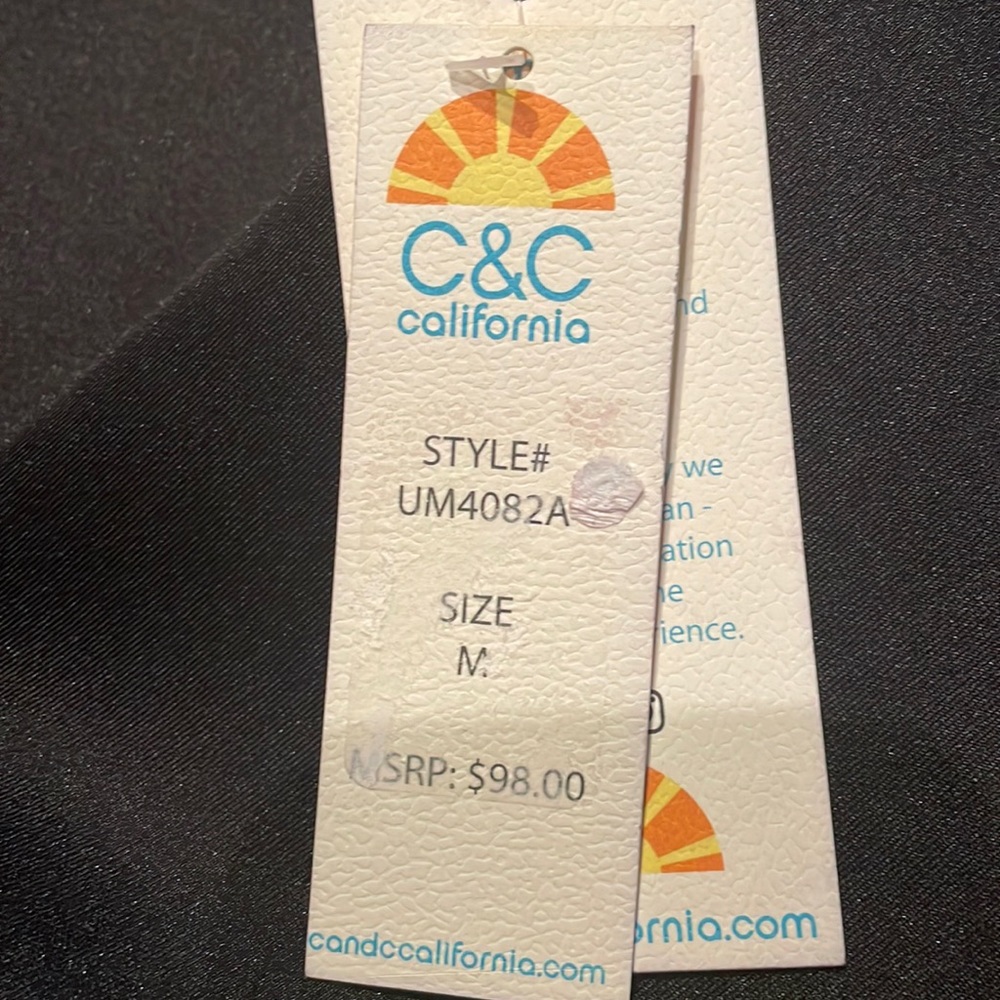 C&C California scuba pullover black with white contrast, size M